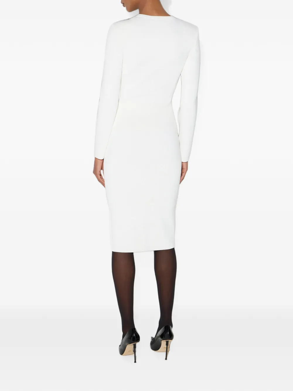 Elisabetta Franchi Gebreide rok met rits Beige