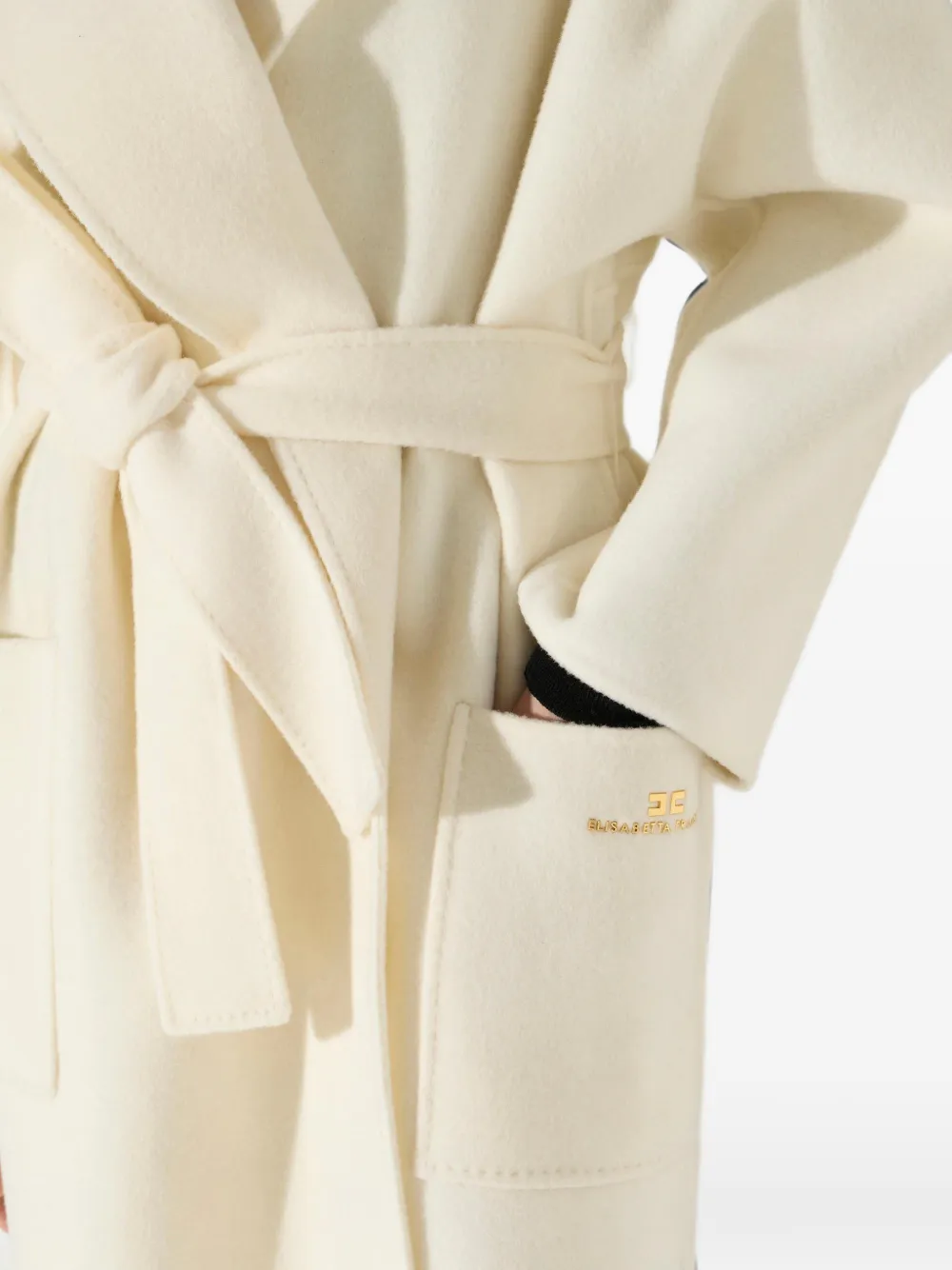 Elisabetta Franchi Wollen jas Beige