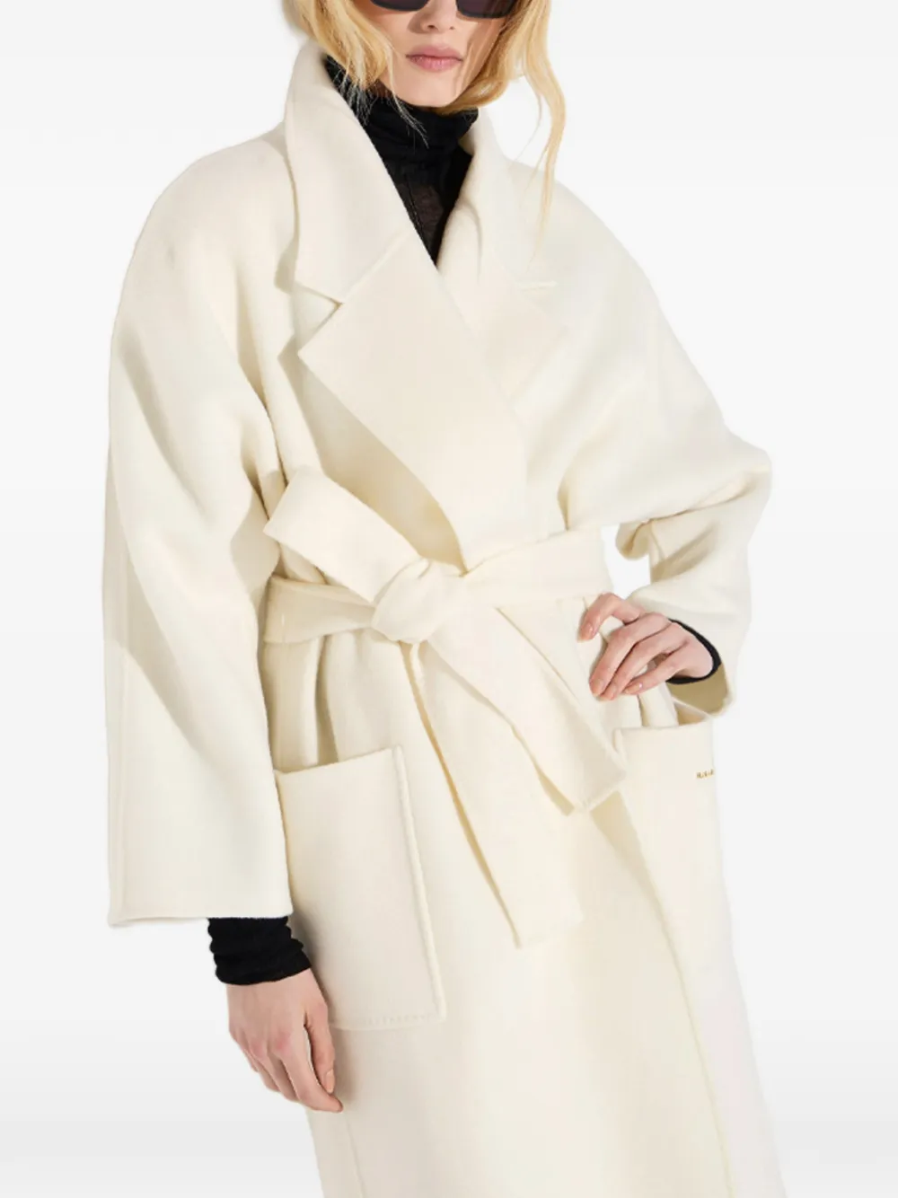 Elisabetta Franchi Cappotto in lana a doppio strato - Toni neutri