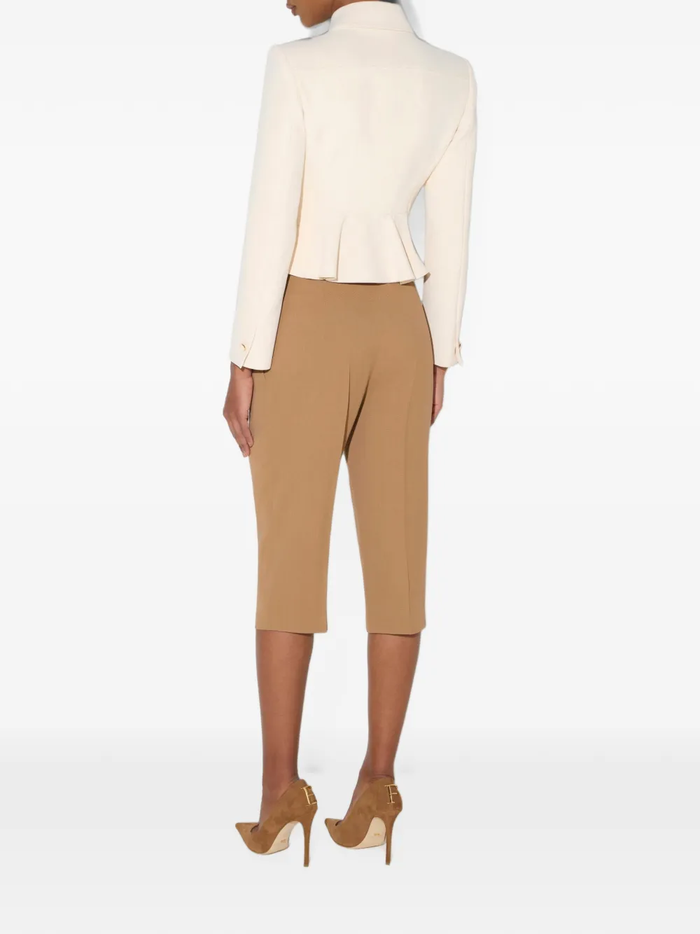 Elisabetta Franchi Gelaagd stretch crêpe jack Beige
