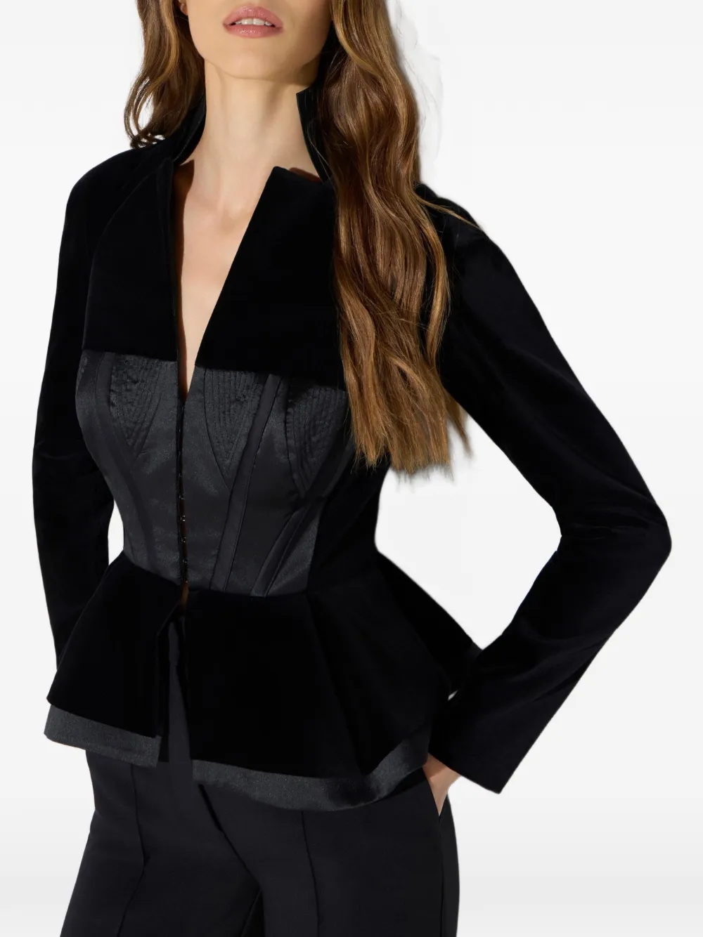Elisabetta Franchi Gazar en fluwelen jack Zwart