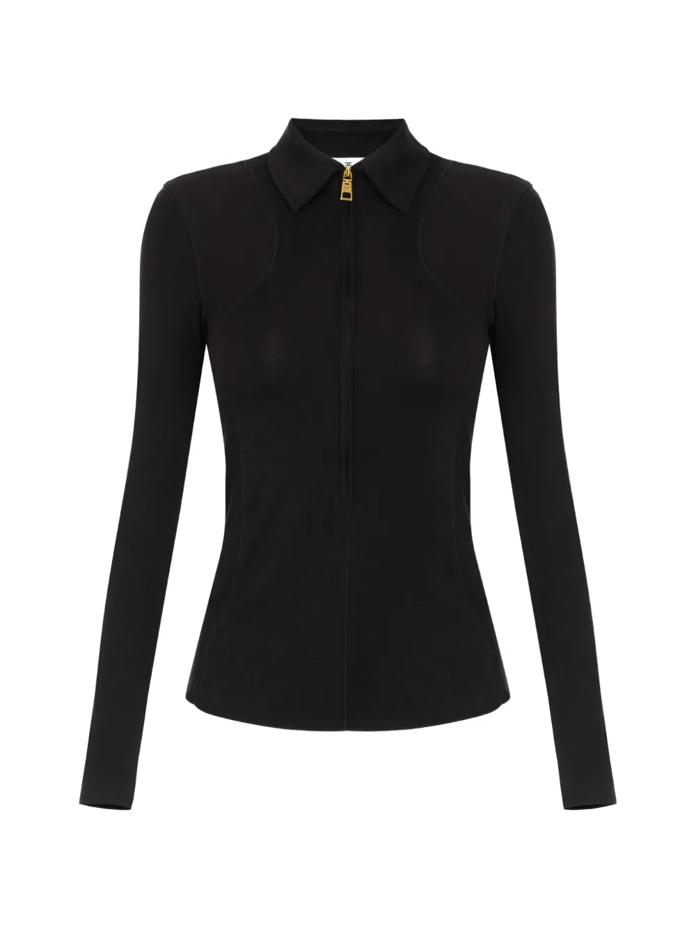Elisabetta Franchi Top in jersey con zip - Nero