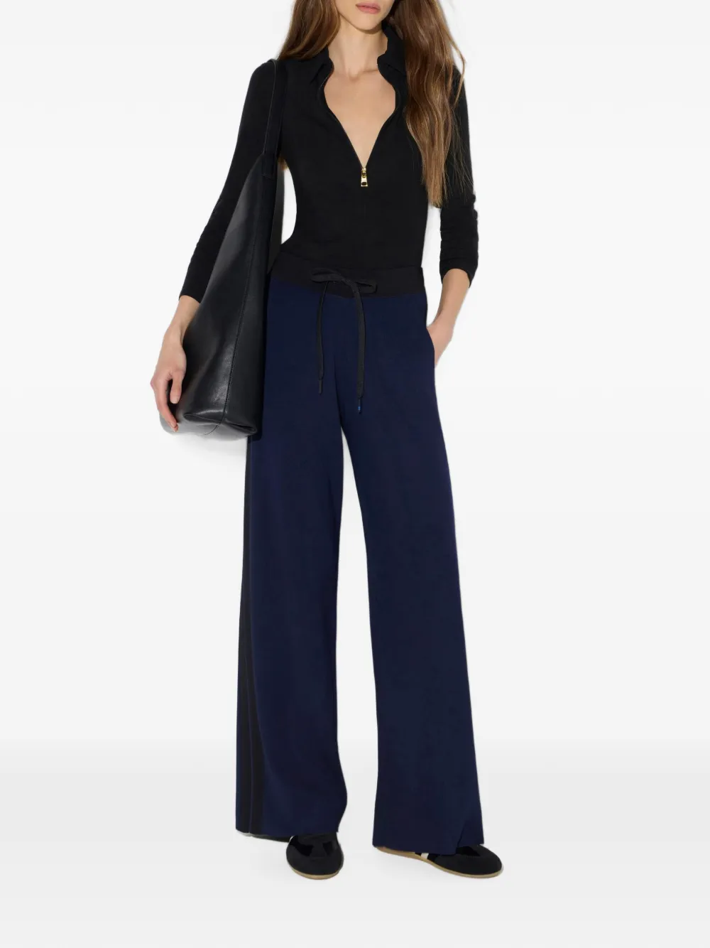 Elisabetta Franchi Lichtgewicht jersey top met rits Zwart