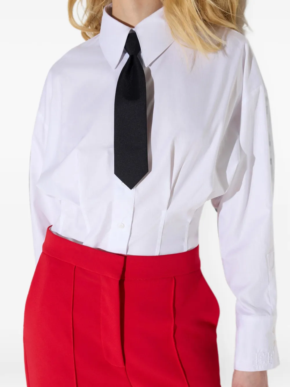 Elisabetta Franchi Popeline blouse met strik Wit