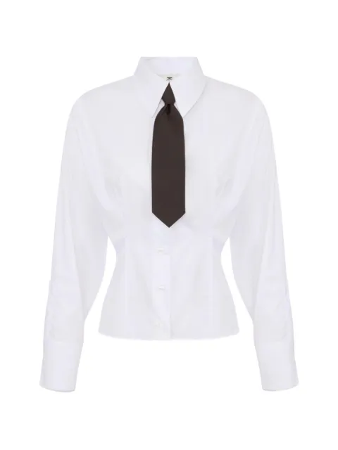 Elisabetta Franchi poplin shirt with bow tie