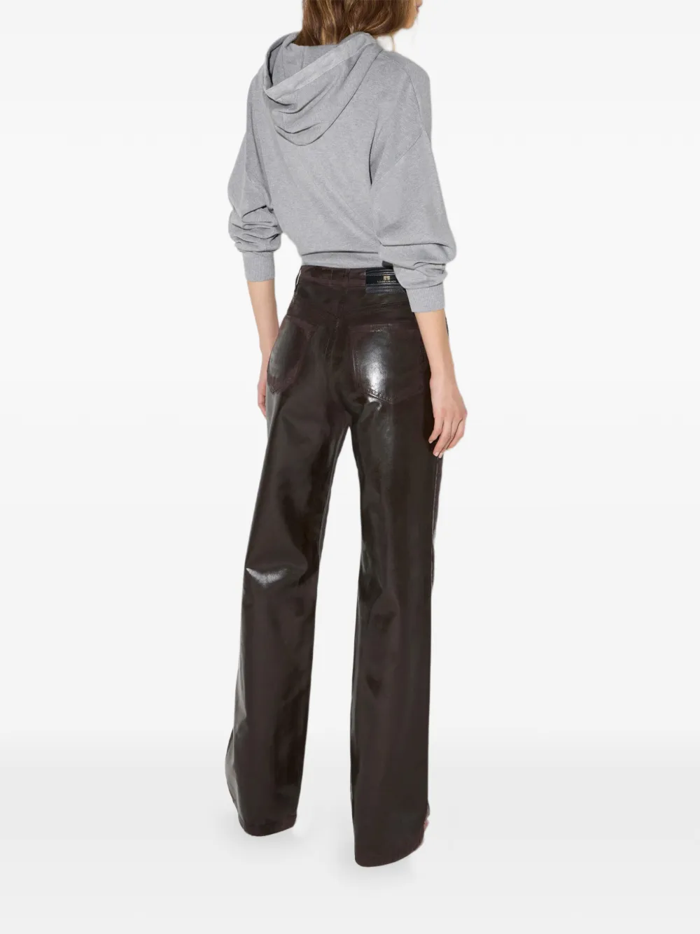 Elisabetta Franchi Gebreide body met capuchon Grijs