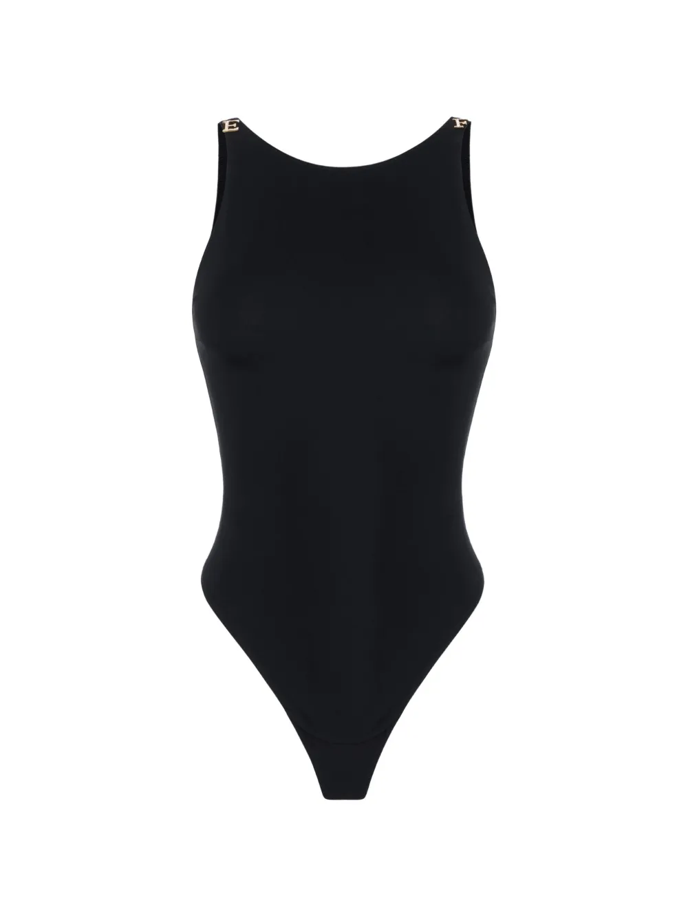 Elisabetta Franchi bodysuit in crêpe jersey fabric with jewel logos - Schwarz