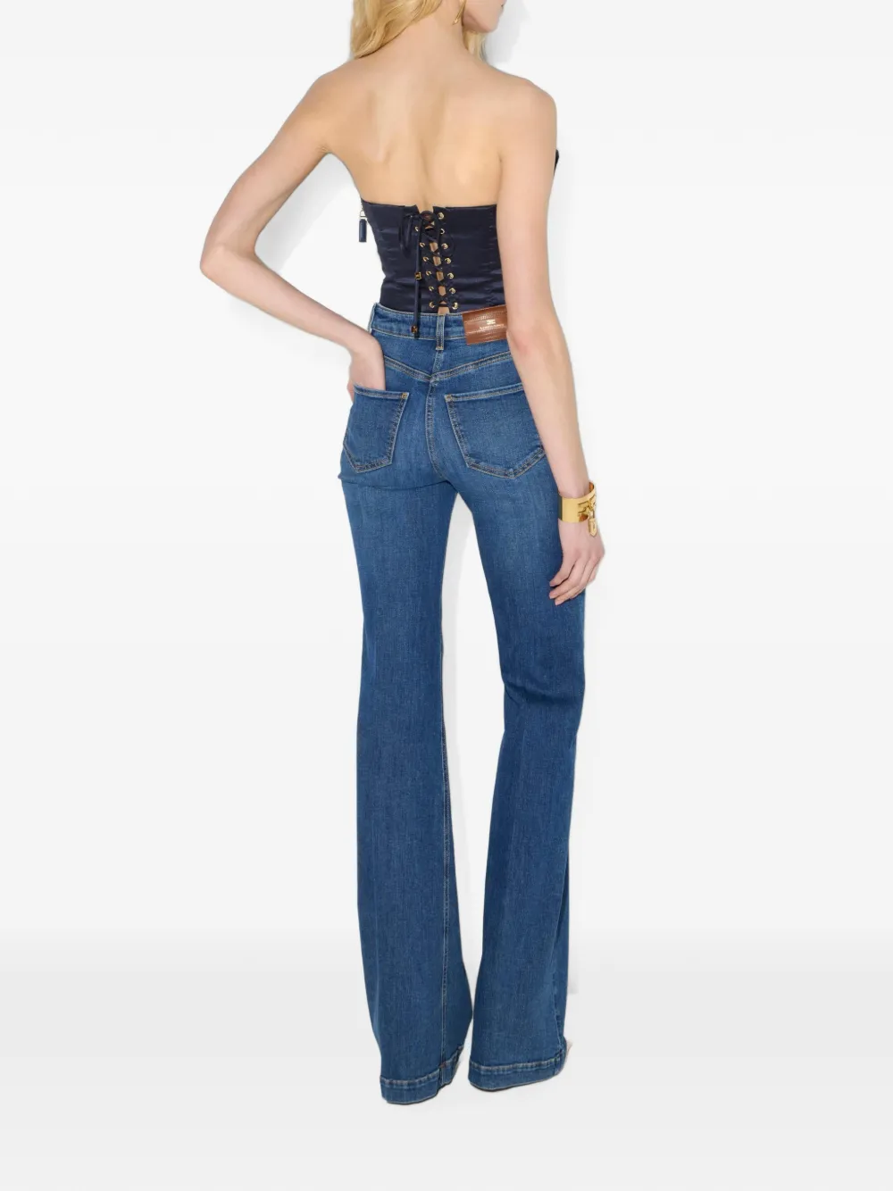 Elisabetta Franchi Gazar top Blauw