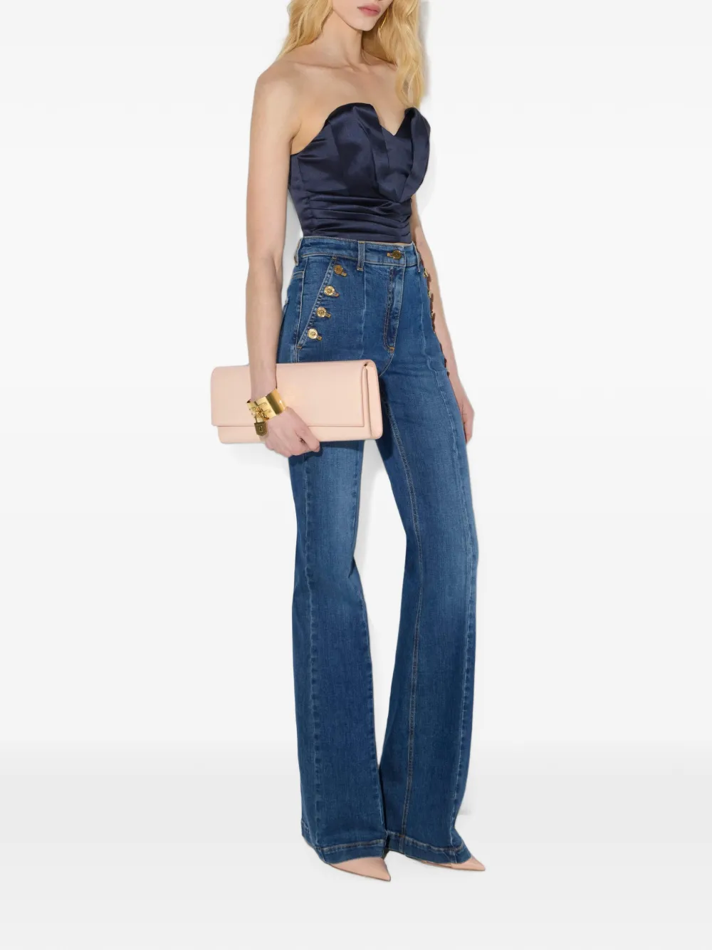 Elisabetta Franchi Gazar top Blauw