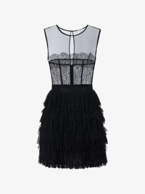 Elisabetta Franchi mini dress in crepon and floral lace
