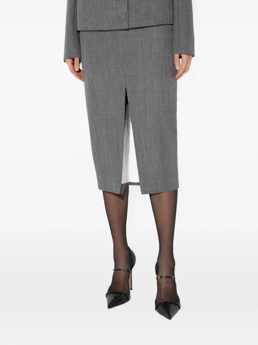 Elisabetta Franchi Wollen rok Grijs