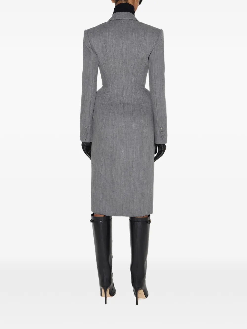 Elisabetta Franchi Wollen jas met bustier-stijl Grijs