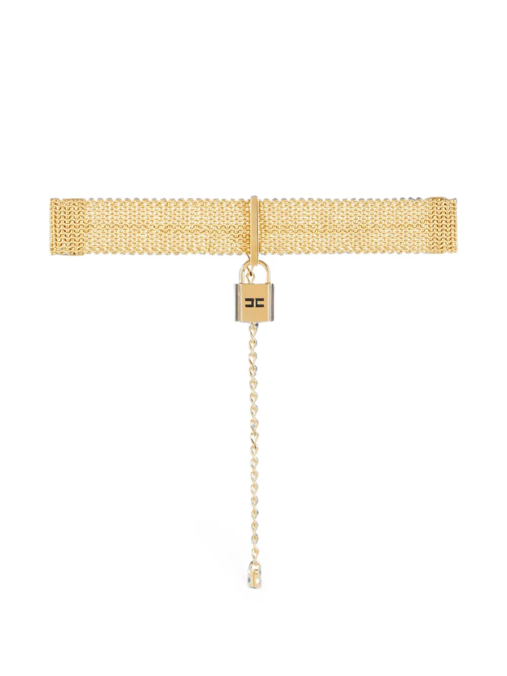 Elisabetta Franchi Choker With Jewel Padlock In Gold