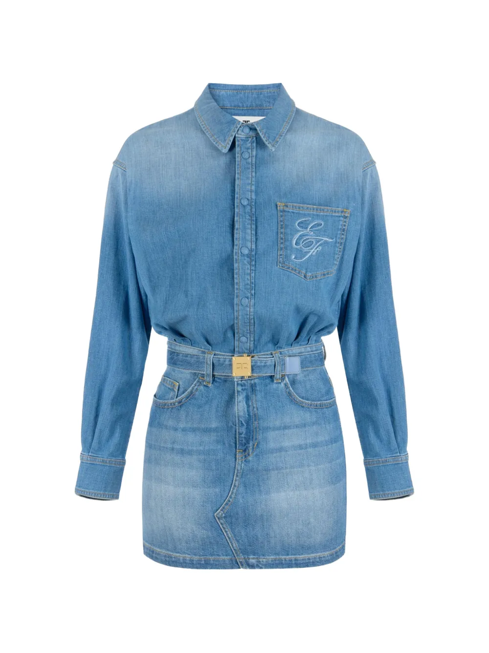 Elisabetta Franchi denim mini dress with belt