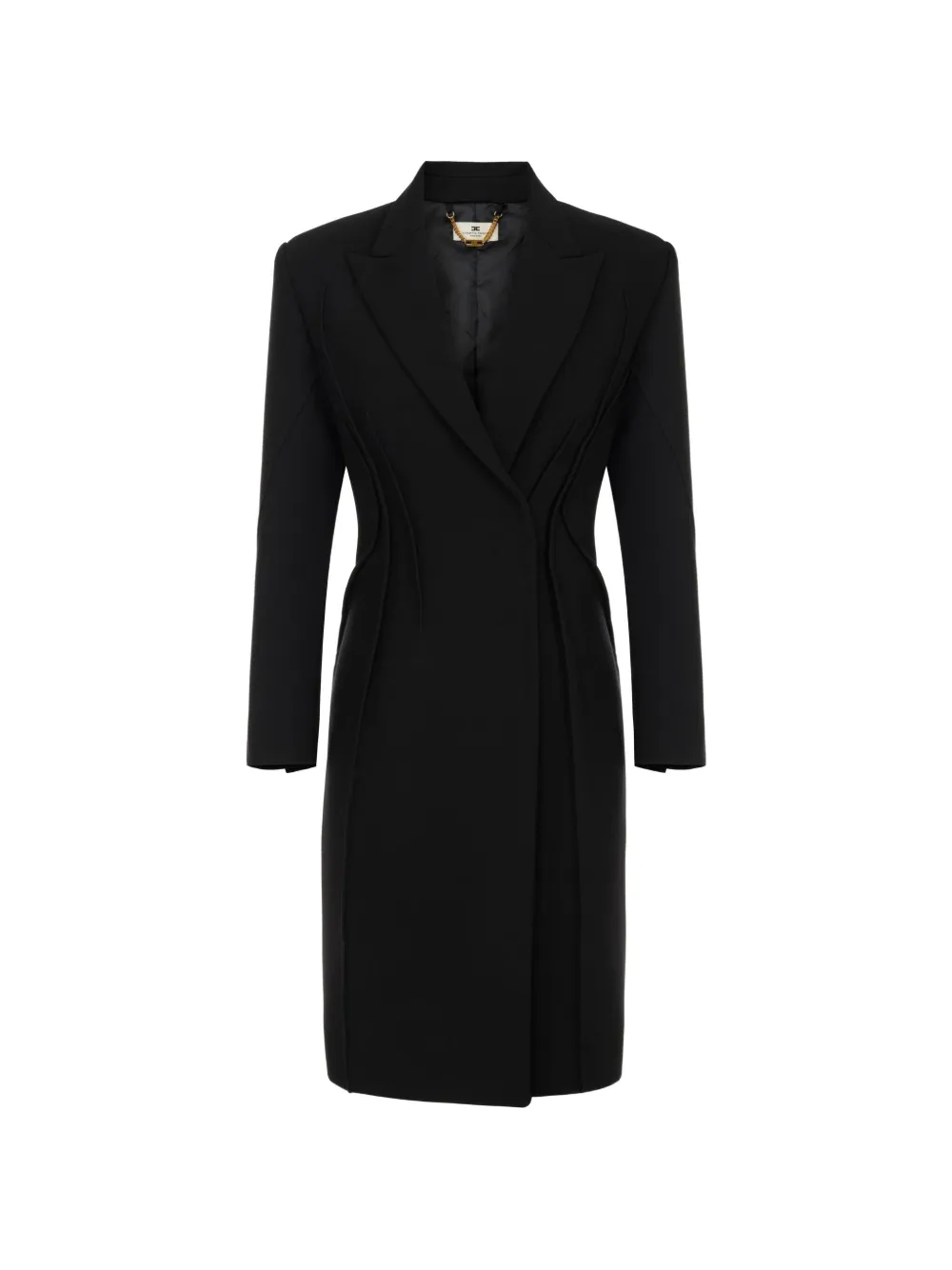 Elisabetta Franchi coat in double-layer crêpe fabric - Black
