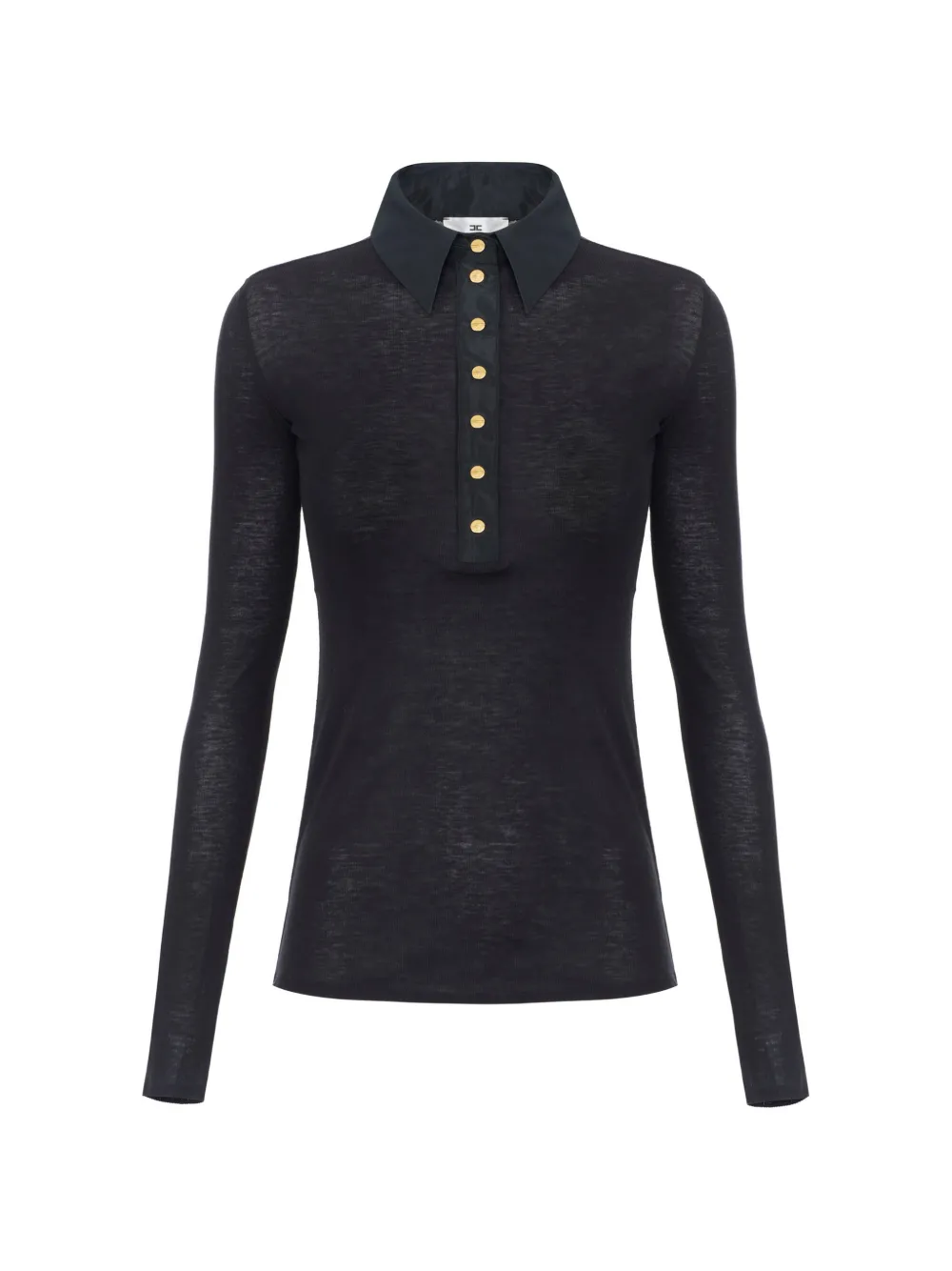 Elisabetta Franchi knit and taffeta polo shirt