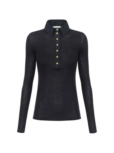 Elisabetta Franchi knit and taffeta polo shirt