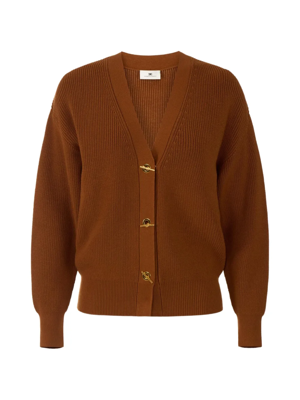 Elisabetta Franchi knit cardigan with jewel buttons - Braun