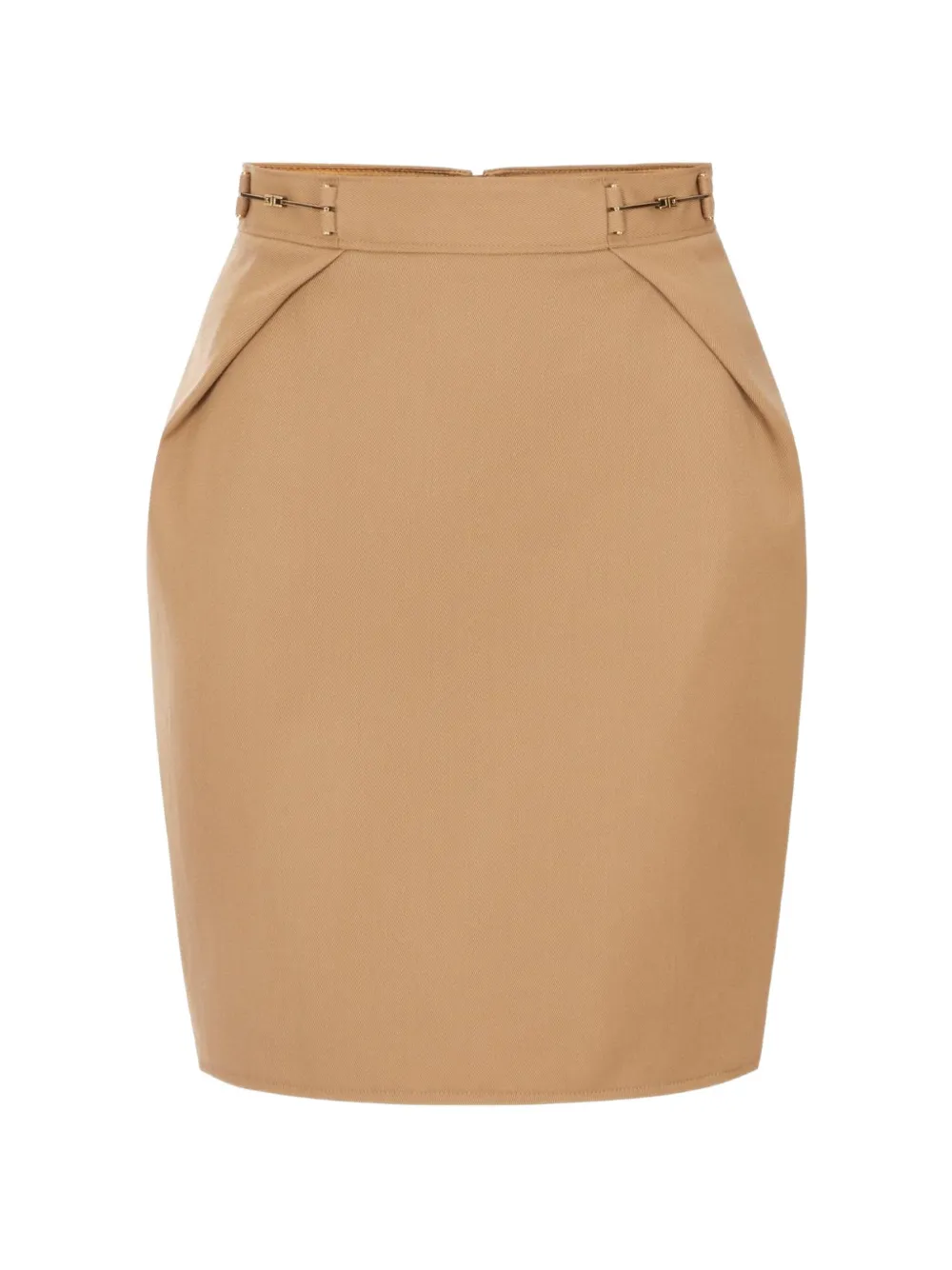 Elisabetta Franchi Minirock aus Gabardine mit Horsebits - Nude