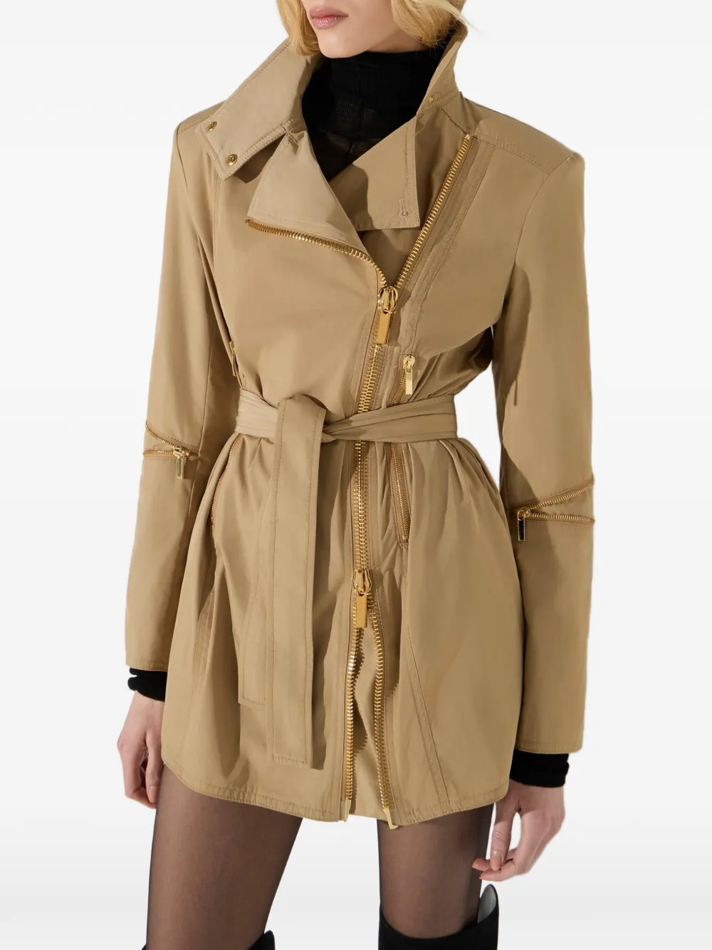 Elisabetta Franchi Taffeta voile jack Beige