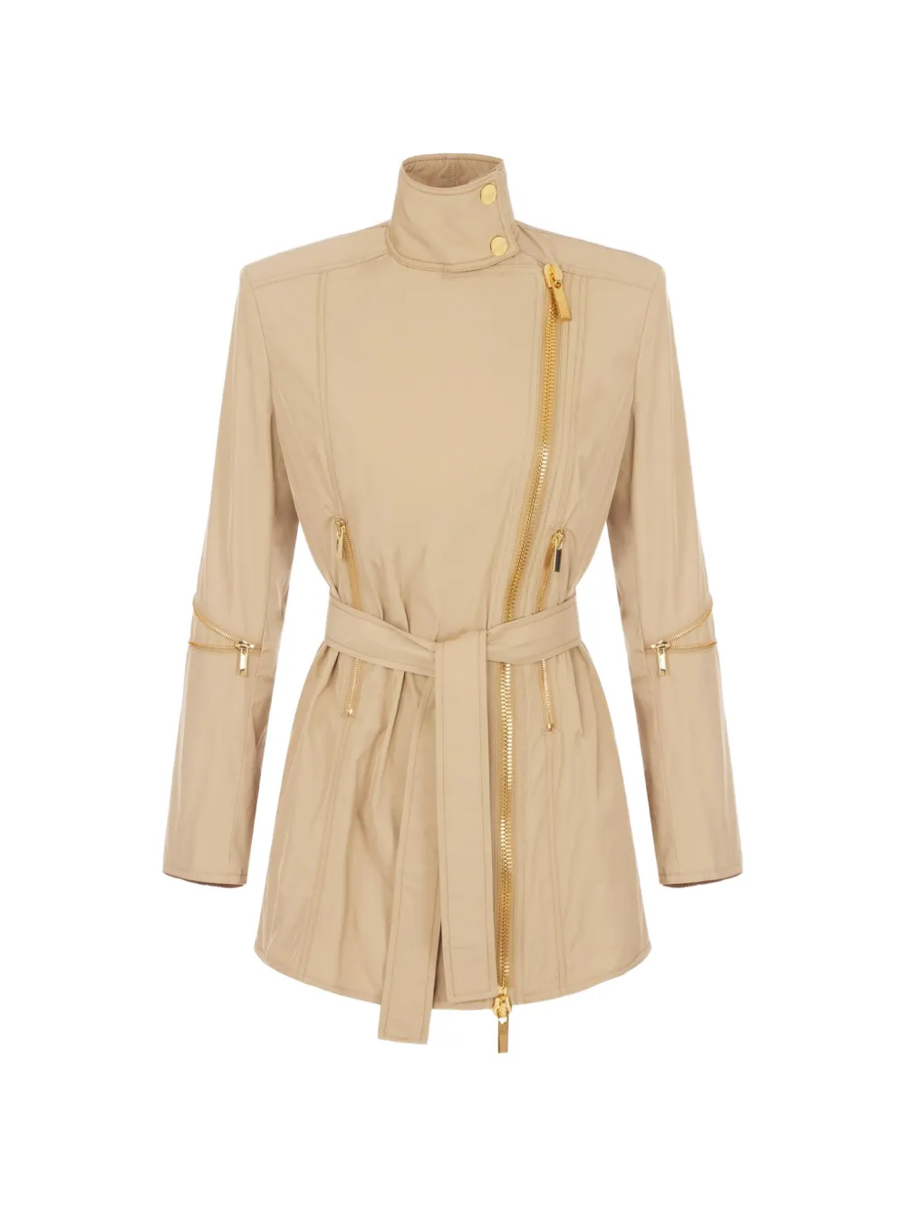 Elisabetta Franchi jacket in taffeta voile fabric - Nude