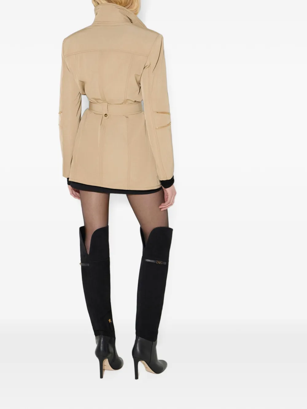 Elisabetta Franchi Taffeta voile jack Beige