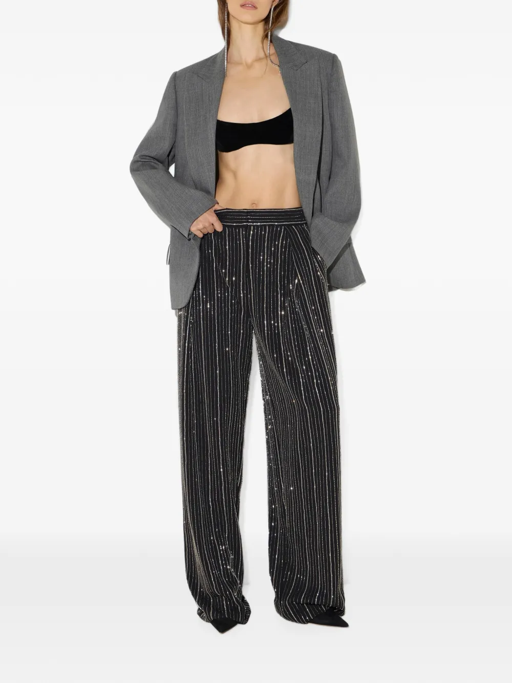 Elisabetta Franchi Wollen jack Grijs