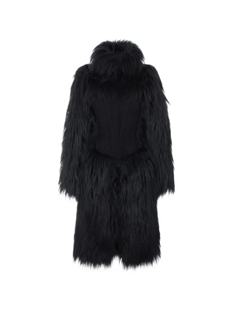 Elisabetta Franchi fur-effect coat with bustier