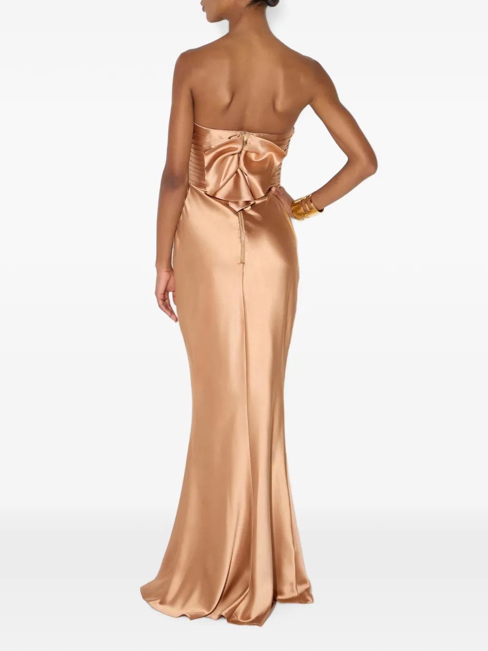 Elisabetta Franchi Red Carpet satijnen jurk Beige