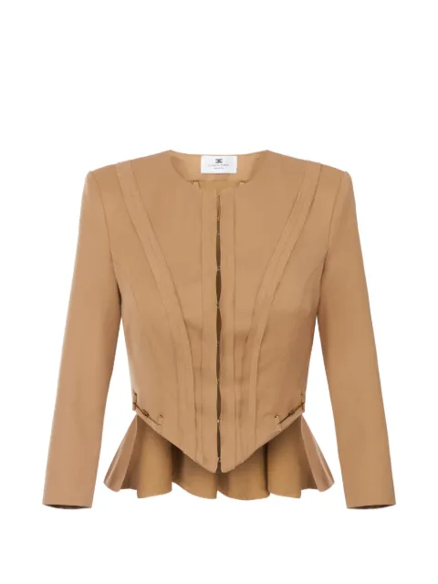 Elisabetta Franchi jacket in gabardine fabric with jewel horsebits