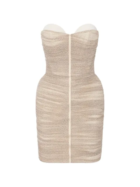 Elisabetta Franchi vestido de seda drapeado con motivo de lunares