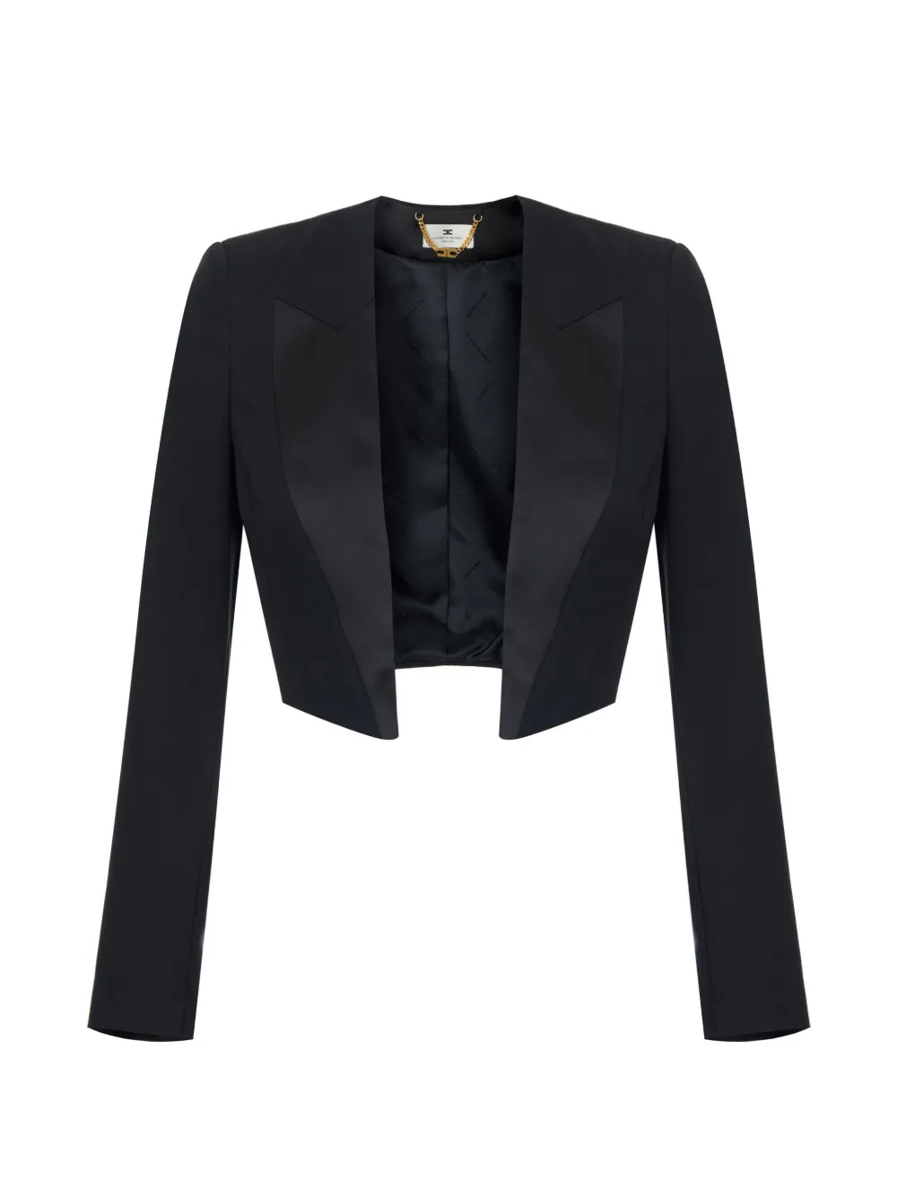 Elisabetta Franchi Gabardine jack in smoking-stijl Zwart