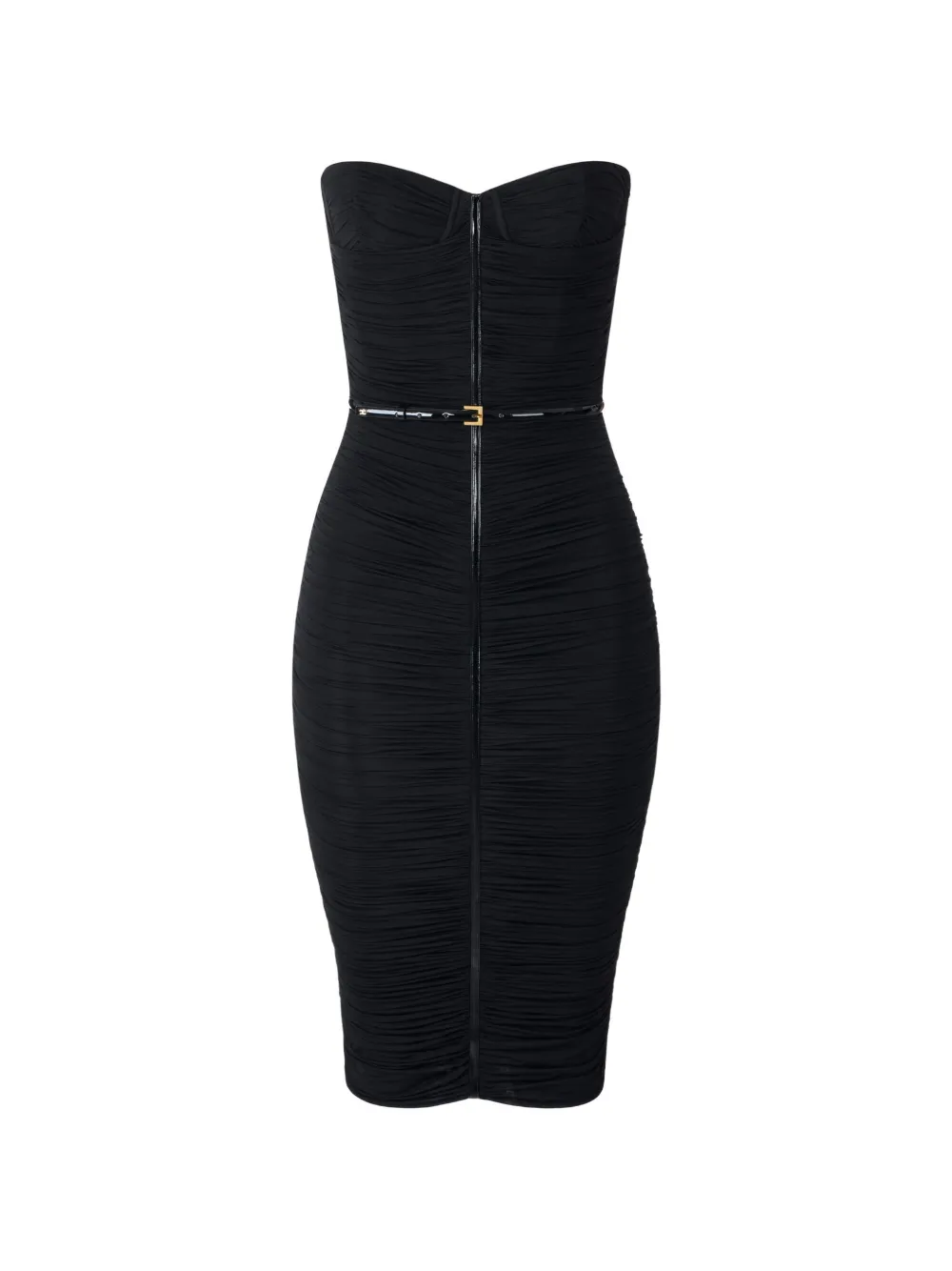 Elisabetta Franchi Jersey-Stretchkleid mit Gürtel - Schwarz