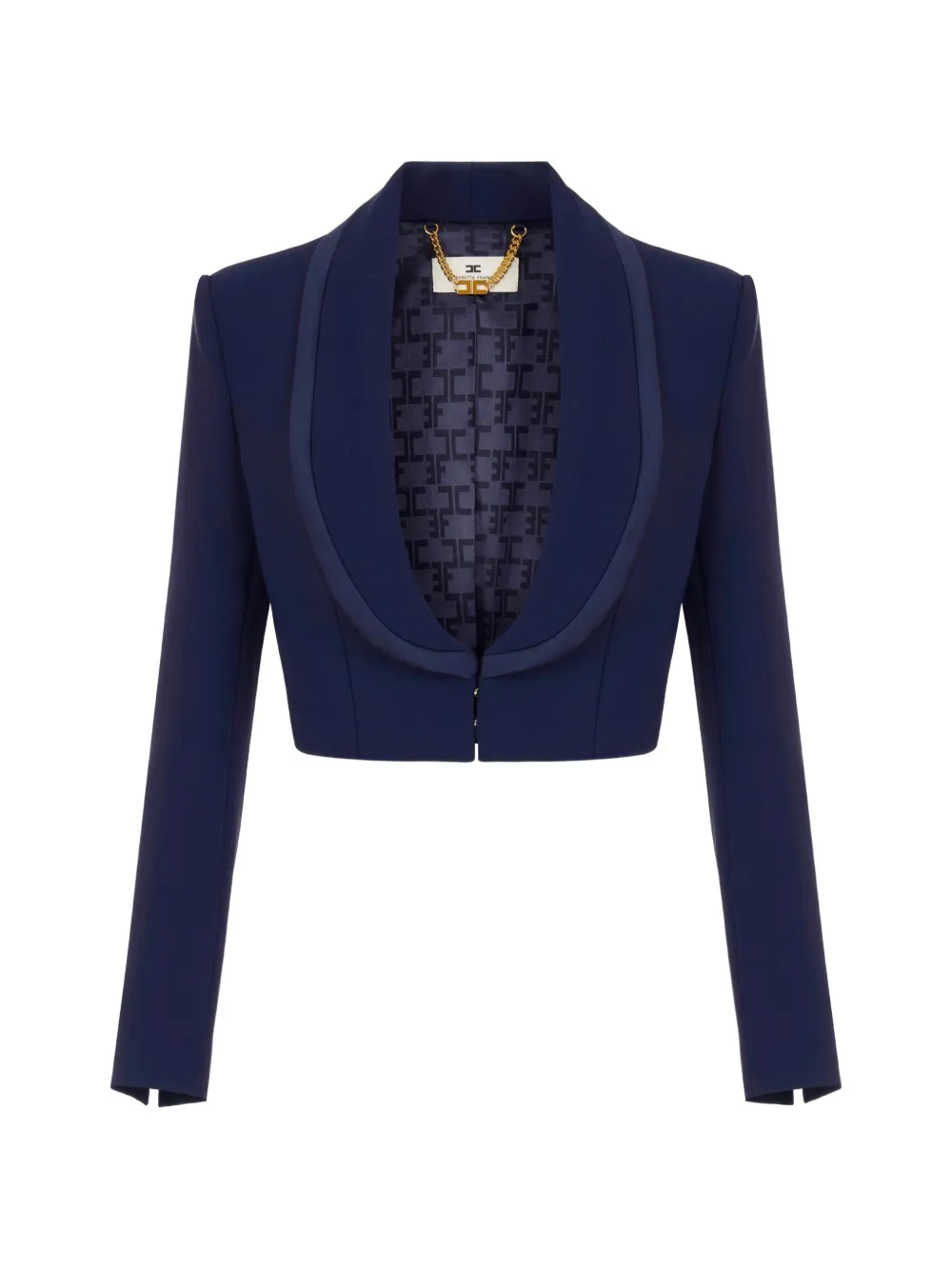 Elisabetta Franchi jacket made of lightweight crêpe and satin fabrics with peplum