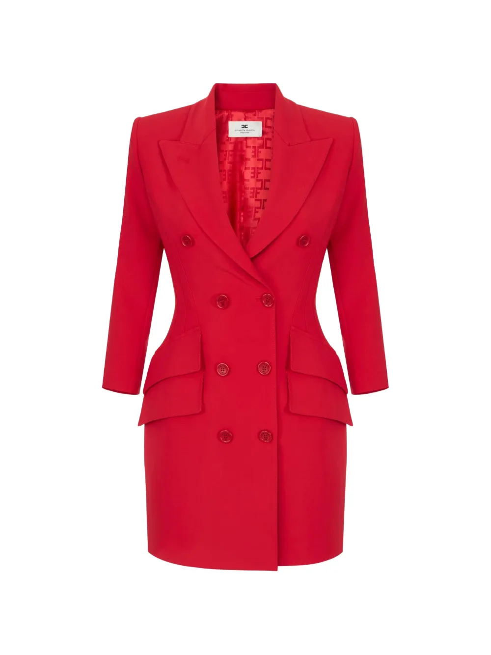 Elisabetta Franchi Coat Dress In Lightweight Crêpe Fabric In Rot