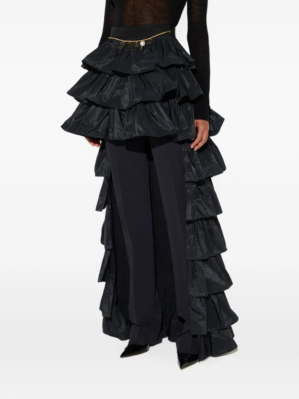 Elisabetta Franchi Rok met ruches Zwart