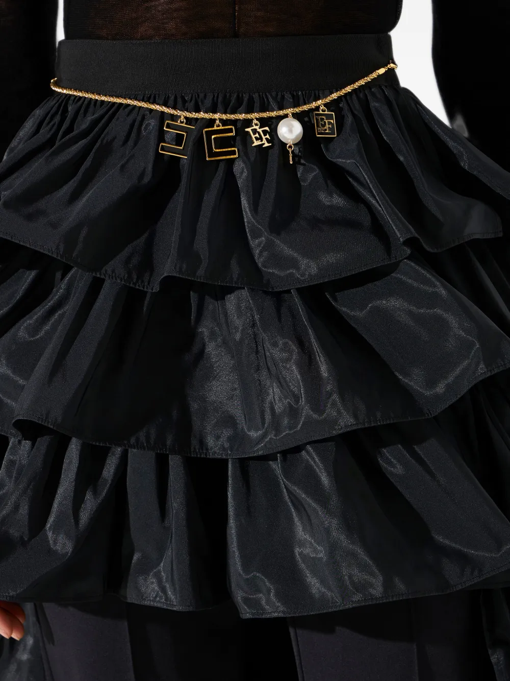 Elisabetta Franchi Rok met ruches Zwart