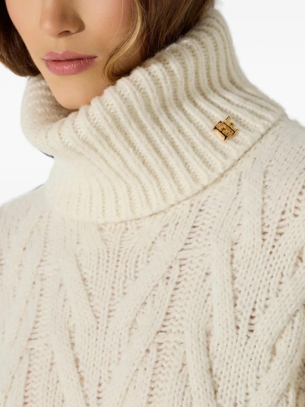 Elisabetta Franchi Gebreide pullover Wit