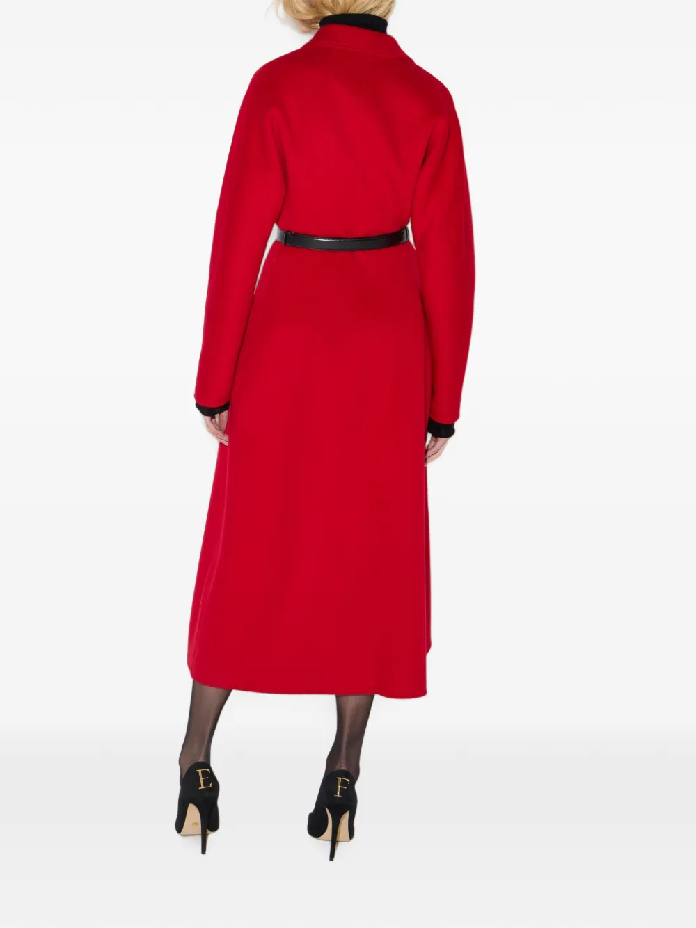 Elisabetta Franchi Jas van dubbele stof met ceintuur Rood