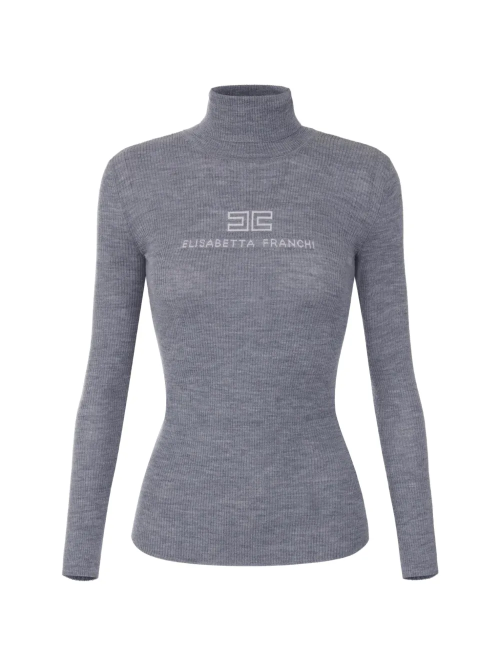 Elisabetta Franchi ribbed knit turtleneck top - Grau