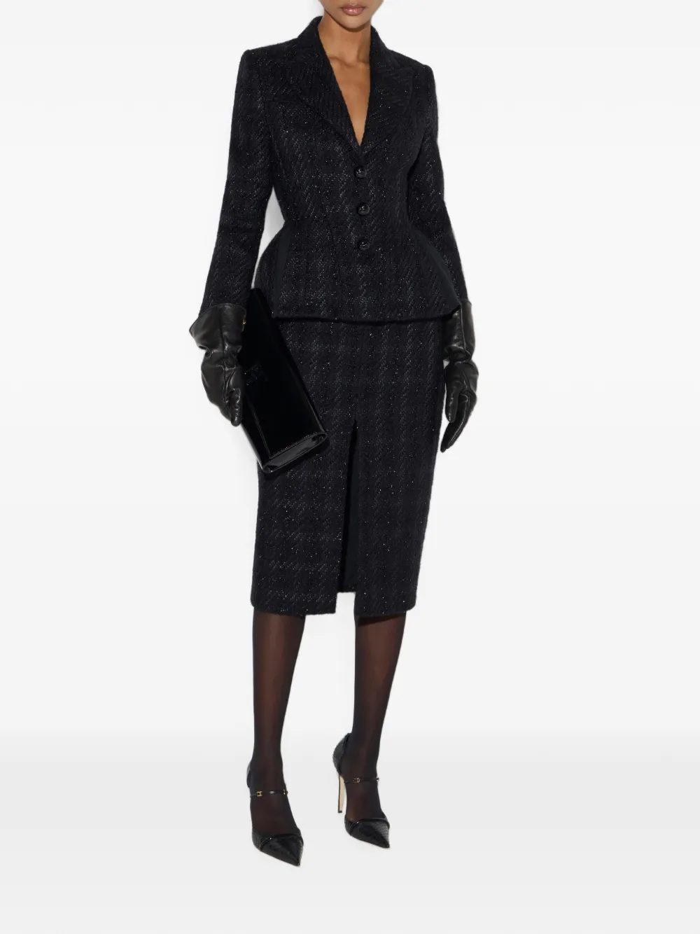 Elisabetta Franchi Tweed jack Zwart