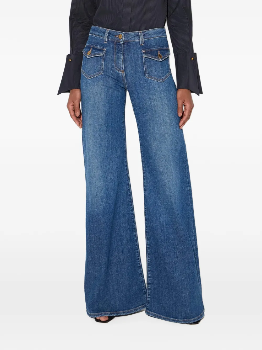 Elisabetta Franchi Jeans met kleine zakken Blauw