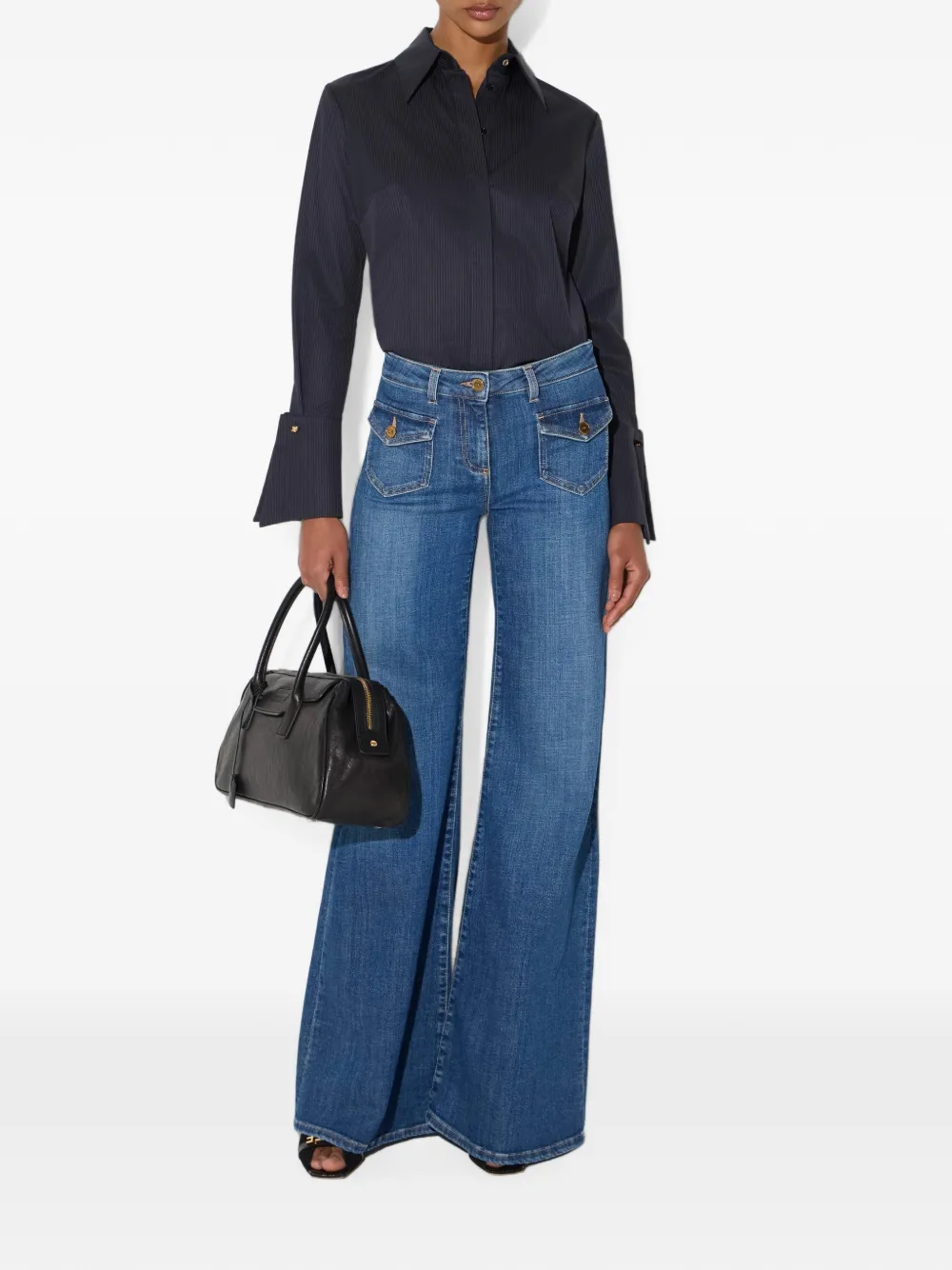 Elisabetta Franchi Jeans met kleine zakken Blauw
