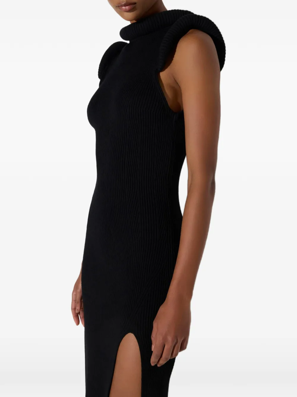 Elisabetta Franchi Gebreide jurk met 3D-details Zwart