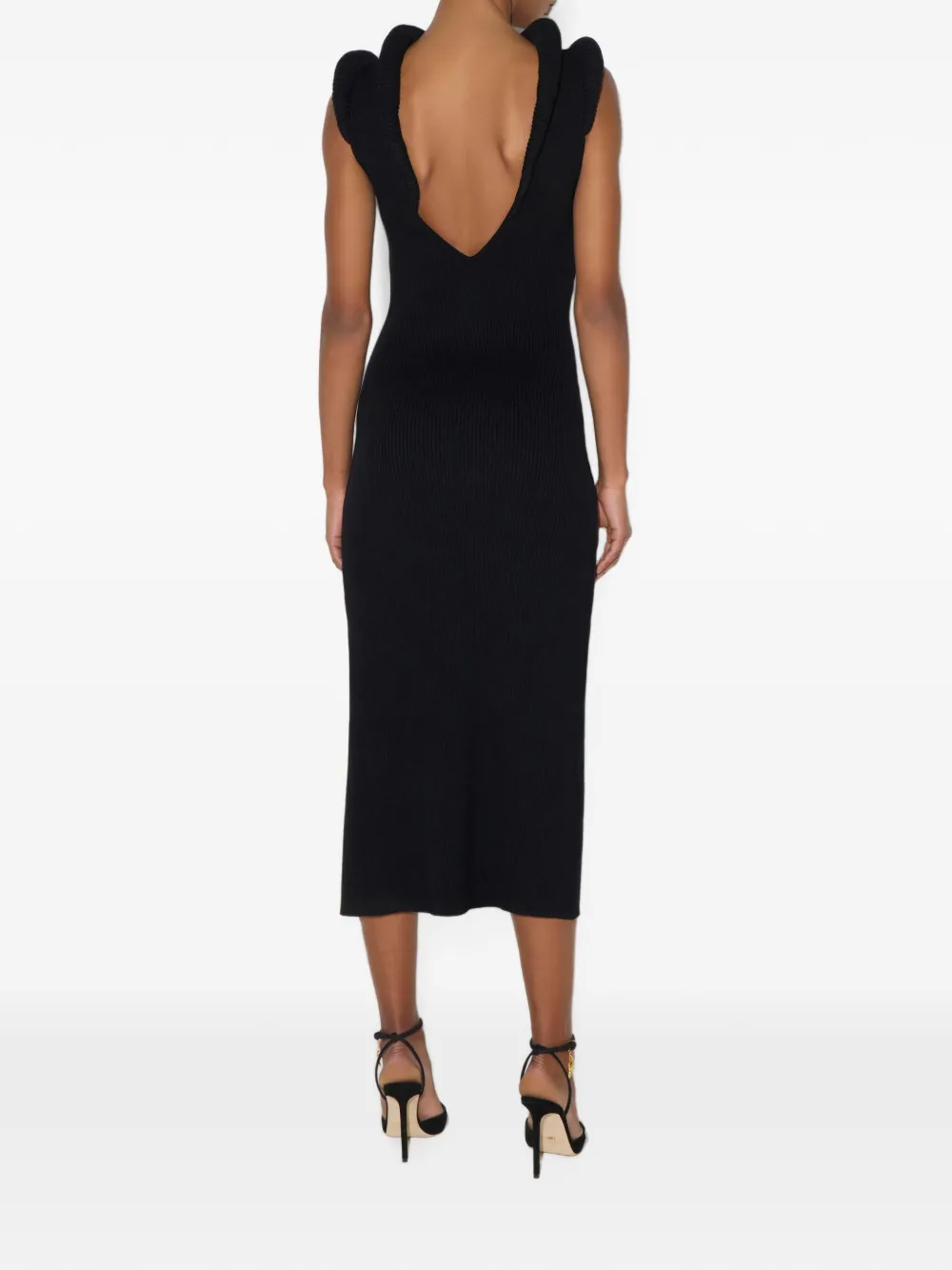 Elisabetta Franchi Gebreide jurk met 3D-details Zwart