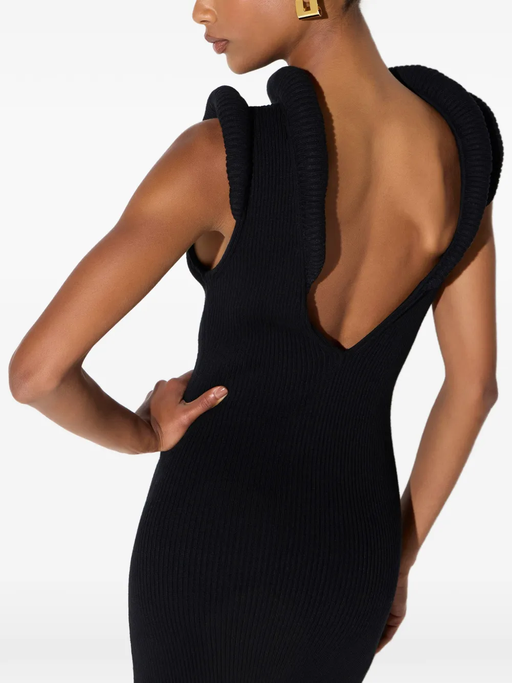 Elisabetta Franchi Gebreide jurk met 3D-details Zwart