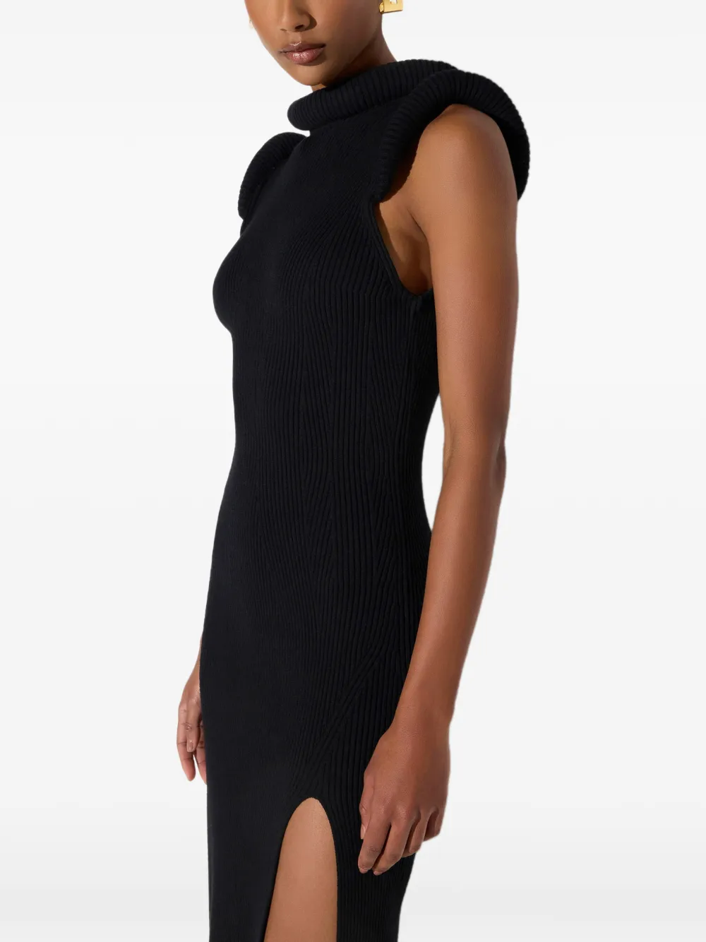 Elisabetta Franchi Gebreide jurk met 3D-details Zwart