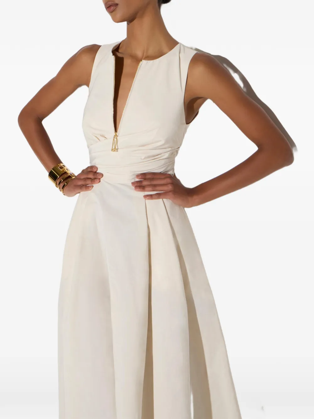 Elisabetta Franchi Taffeta voile jurk Beige