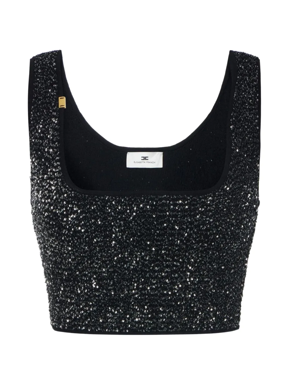 Elisabetta Franchi Top con paillettes - Nero