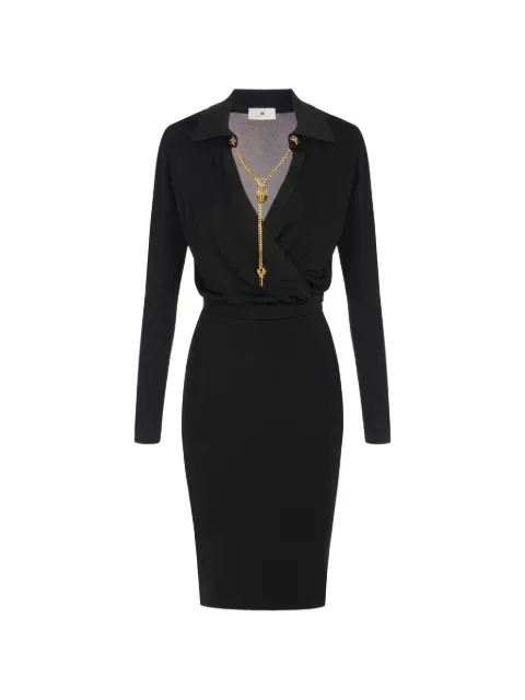 Elisabetta Franchi robe en viscose avec chaîne à bijoux